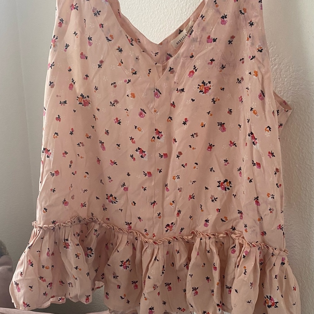 Rebecca Taylor tank top blouse light pink 92%silk